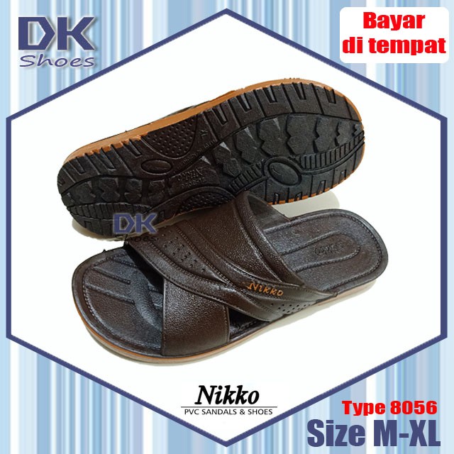 Nikko 8056 M-XL 38-43 Coklat / Sandal Selop Bapak Karet Santai Sehari-hari