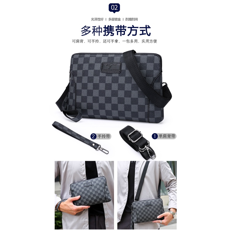 [ORIGINAL] KEDIDAISHU Tas Dompet Selempang 2 in 1 Clutch Kulit Pria dan Wanita Damier Style Import