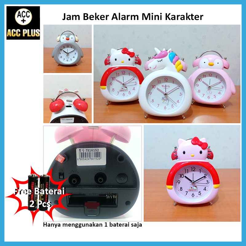 Jam Beker Lucu - Jam Alarm Mini Murah - Jam Weker Karakter Kartun Unicorn Doraemon