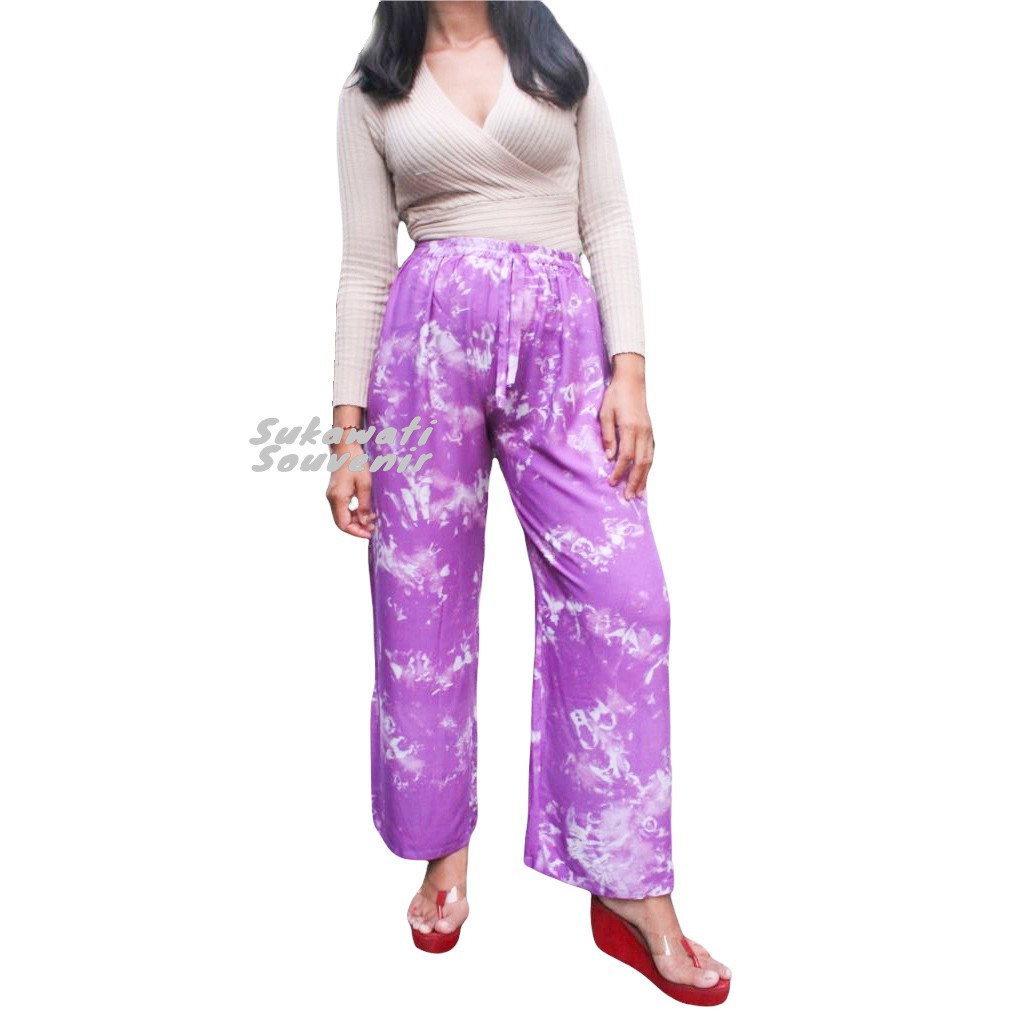 CELANA KULOT PANJANG TIE DYE BALI-LAVENDER