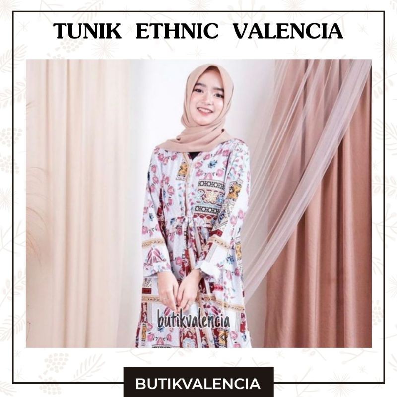 Pakaian Wanita Tunik Ethnik Valencia