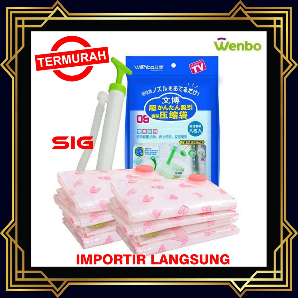 Wenbo Vacuum Plastic Storage / Kantong Pakaian / Plastik Vacum Bag