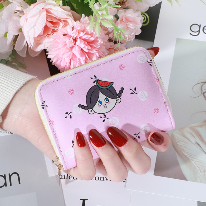 W21 Dompet Mini Wanita Lucu Cute Girl Murah Kantong Koin Kartu Uang Foto Cewek Women Wallet Kecil Woman Perempuan Kulit PU Leather Binatang Putih Hitam Panjang  Korea Pria Cowok Laki Laki Lipat Import Premium Tas Jepang Import Hadiah Cantik Cewe