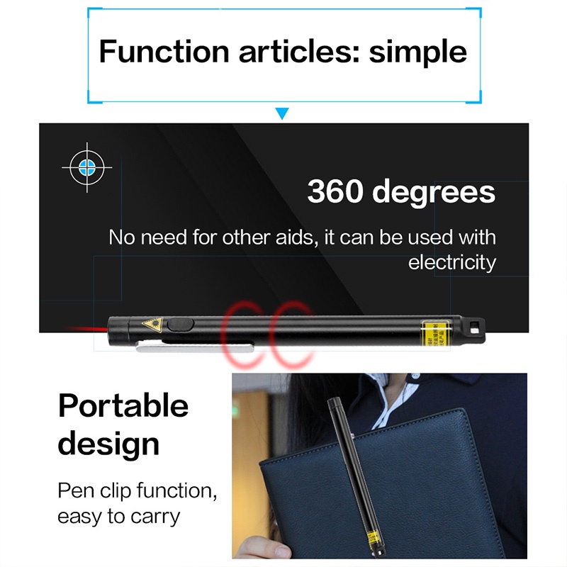 Deli Laser Pointer Wireless Pointer Presentasi Laser Merah Hitam 650nm Pointers Laser Pen