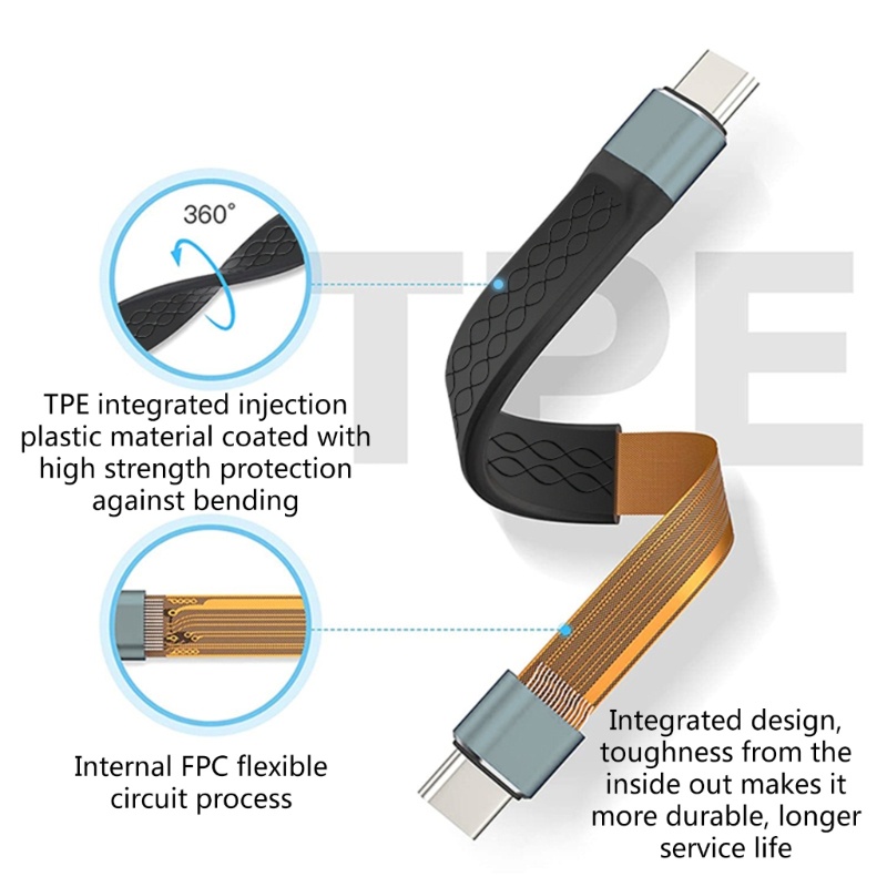 Kabel USB C btsg Untuk Charge4Per3 100W Transfer Data 40Gbps 8K @ 60Hz Video