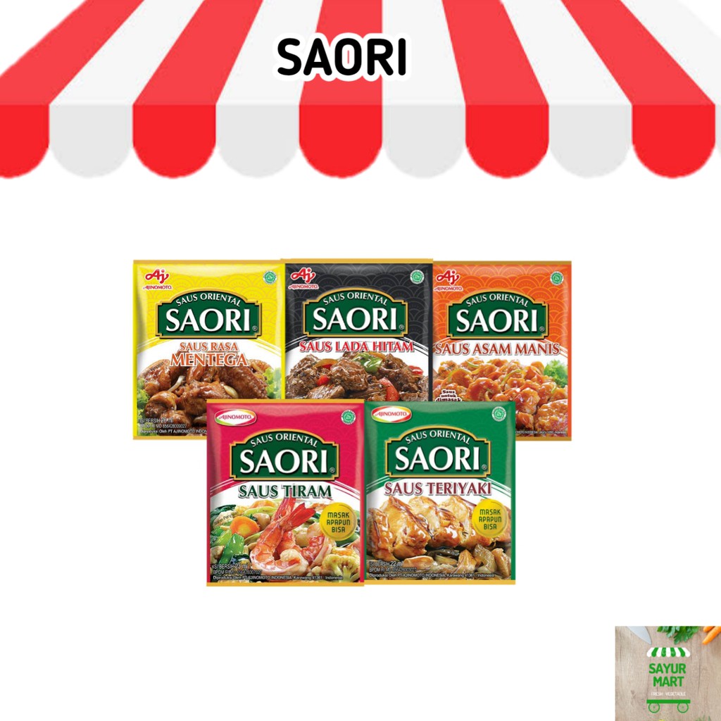 

Saori Saus Sachet - Saori Saus Tiram / Teriyaki / Saus mentega / Lada Hitam