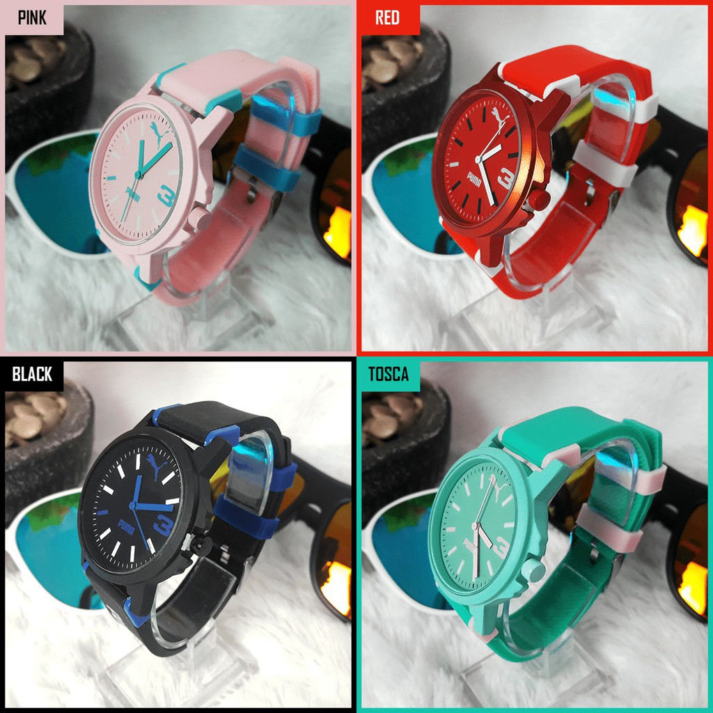 Jam Tangan Wanita Puma Bright V1 Watch Analog Bahan Rubber Tahan Air