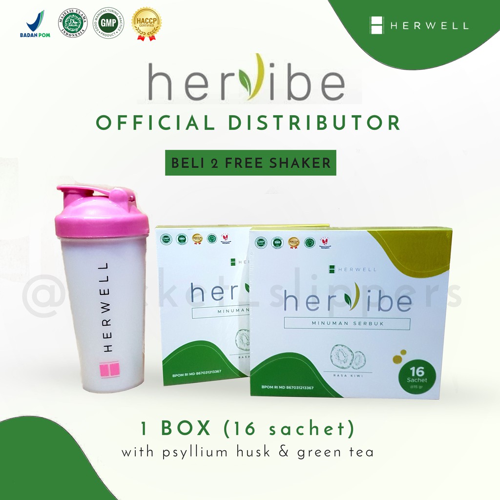 Hervibe 1 Box Original Herwell Official Diet Langsing BPOM Halal Free Ongkir