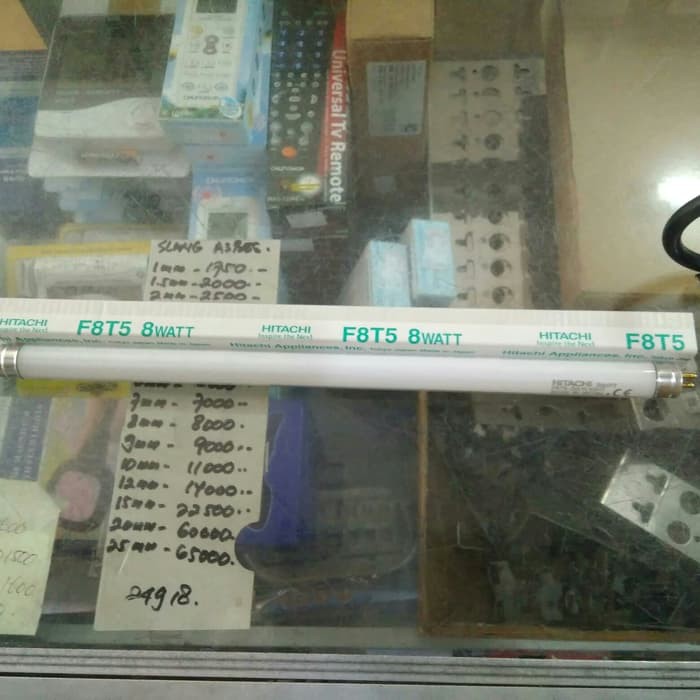 refill lampu tl t5 f8t5 8 watt 8w putih cool daylight Hitachi