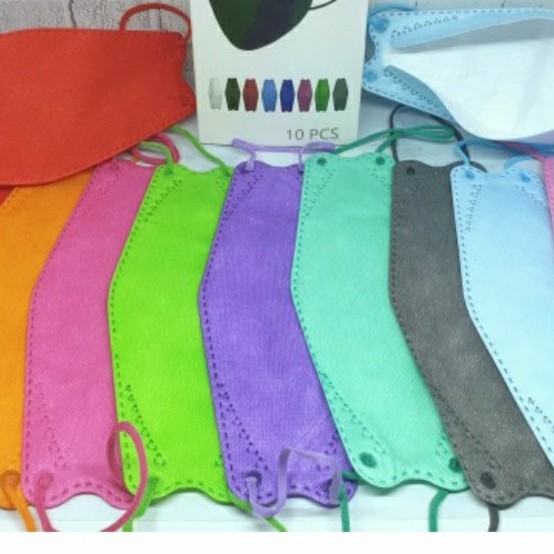 READY Masker KF94 Isi 10 Warna Warni Tali Warna Face Mask Grosir Murah