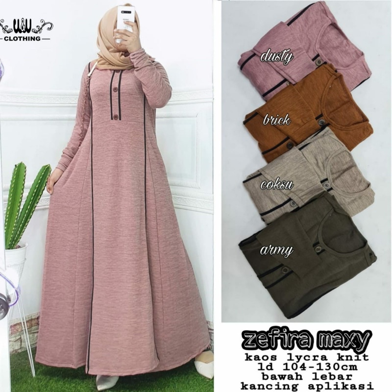 ZEFIRA MAXY by WW SPASSY UWAIS ELSIRE : gamis rayon berkualitas halus adem realpict busui original c