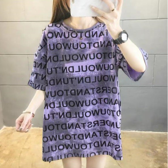 Oversize Tee Tshirt   Wanita Model Longgar Motif Ombre Would Understand