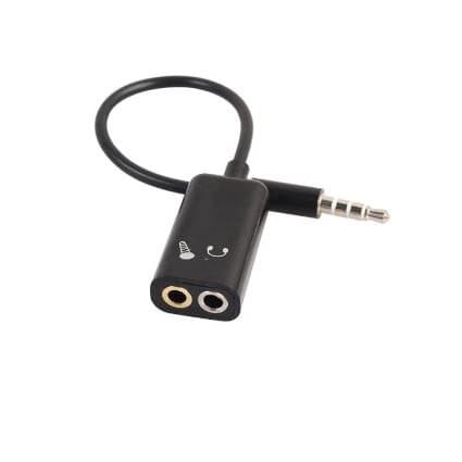 KABEL Splitter Audio Jack AUX 3.5mm Male to Dual Socket Female AUX // to MIc + Audio Earphone