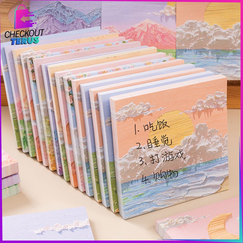 CT A37 Memo Tempel Notes Pemandangan Motif Alam Indah Memopad lucu Aesthetic Sticky Notes Memo Sticky Note