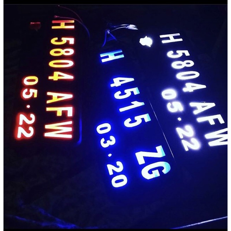 Plat nomor motor akrilik nyala + rem ( SATU PCS / BELAKANG SAJA )