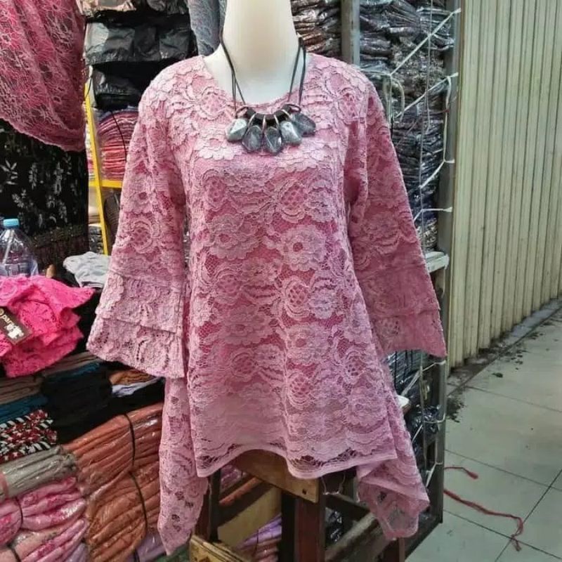 Real Pict !! Atasan Kebaya Brokat Jumbo / Kebaya Big Size / Kebaya Brokat Jumbo Ld 130