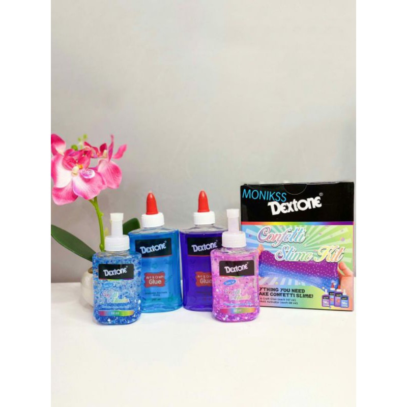 Slime Confetti Kit Dextone - 2 Glue & 2 Activator