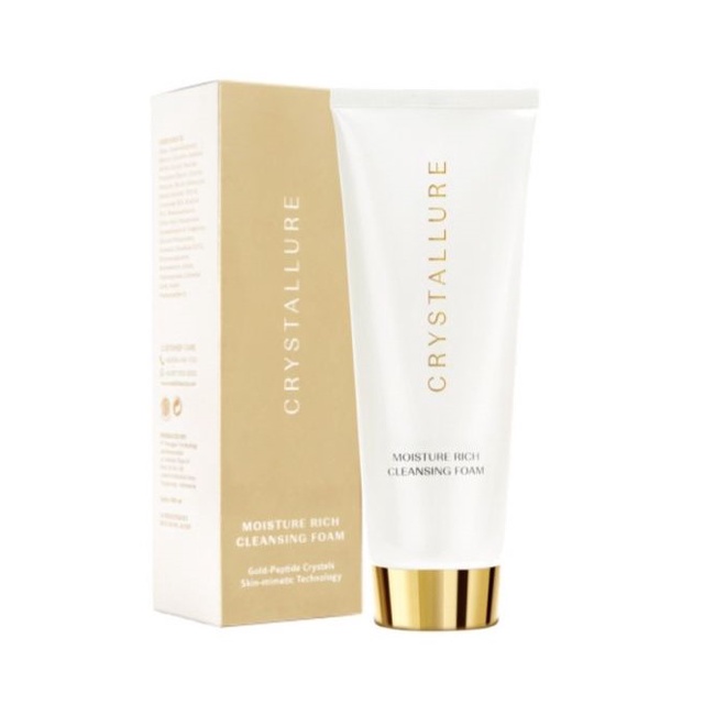 (Pembersih Wajah) CRYSTALLURE Moisture Rich Cleansing Foam 100ml - Anti-aging melembabkan - Facial Wash Sabun Cuci Muka  Pencuci Cleanser Pemcuci Face Wash Fasial Crystalure Kristallure Cristal Kristalure Cristallure Cristalure Kristal Krystal Krystallure