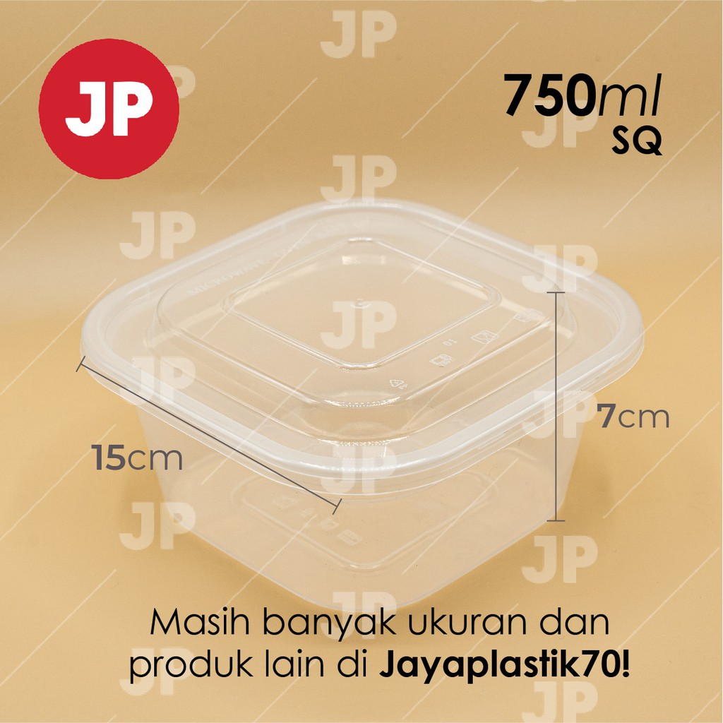 Kotak Makanan Plastik Thinwall Kotak SQ 750ml (ISI 5)