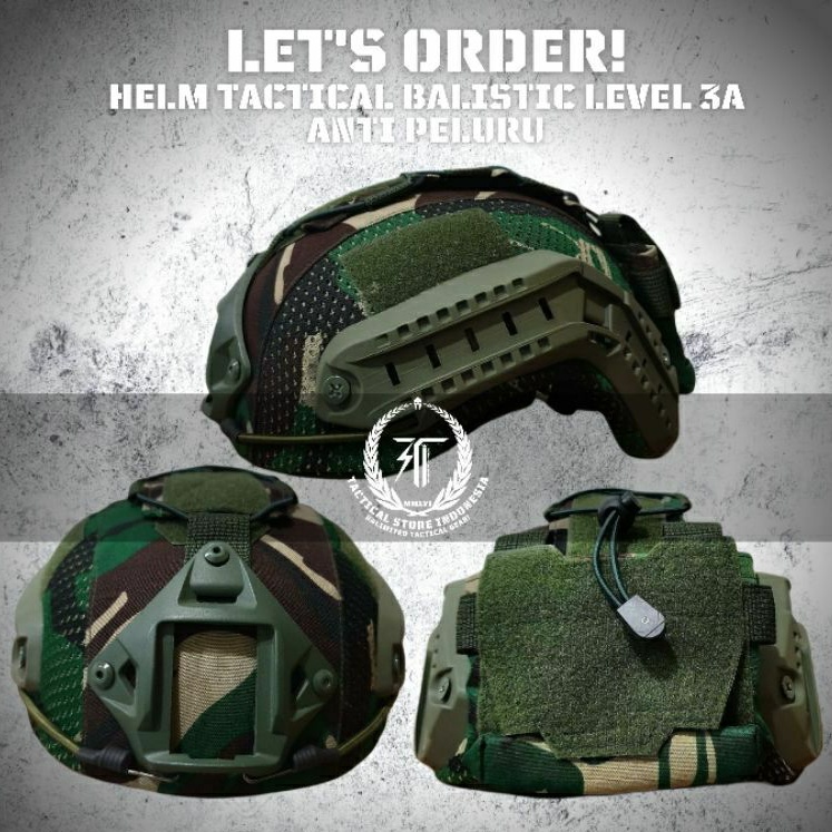 Helm Balistic Level 3A - Helm Tactical Anti Peluru - Helm TNI / Polisi - Lorenf Malvinas