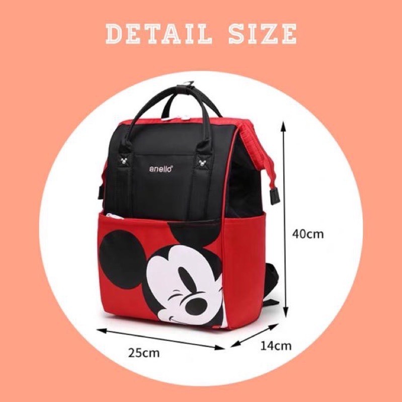 (BISA COD) READY STOCK/TAS RANSEL WANITA ANELLO MICKEY PARASUT PREMIUM