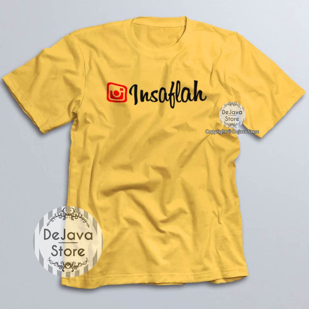 Kaos Dakwah Islami INSAFLAH Logo Instagram Baju Distro Muslim Santri Religi Kualitas Premium | 1133-KUNING