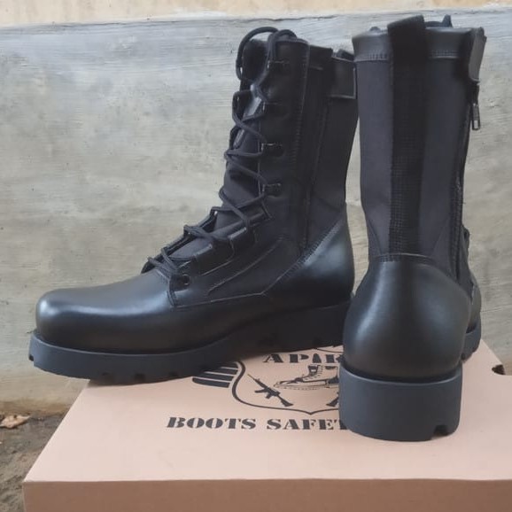 SEPATU PDL APIK KULIT ASLI SEPATU PDL TNI POLRI SECURITY SATPAM SEPATU BOOTS PRIA KULIT ASLI