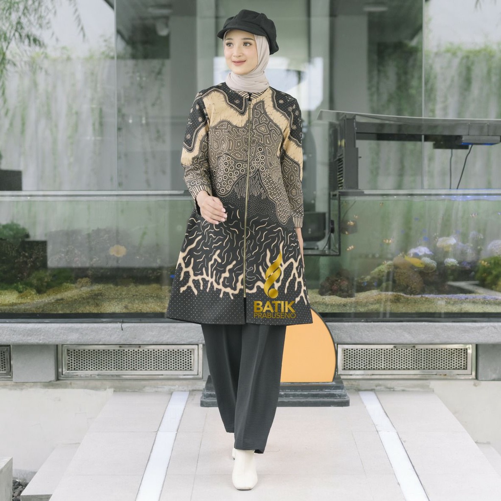Taraka Batik Tunik Jumbo Kualitas Premium Original Prabuseno Batik Modern Hijab Seragam Batik Atasan
