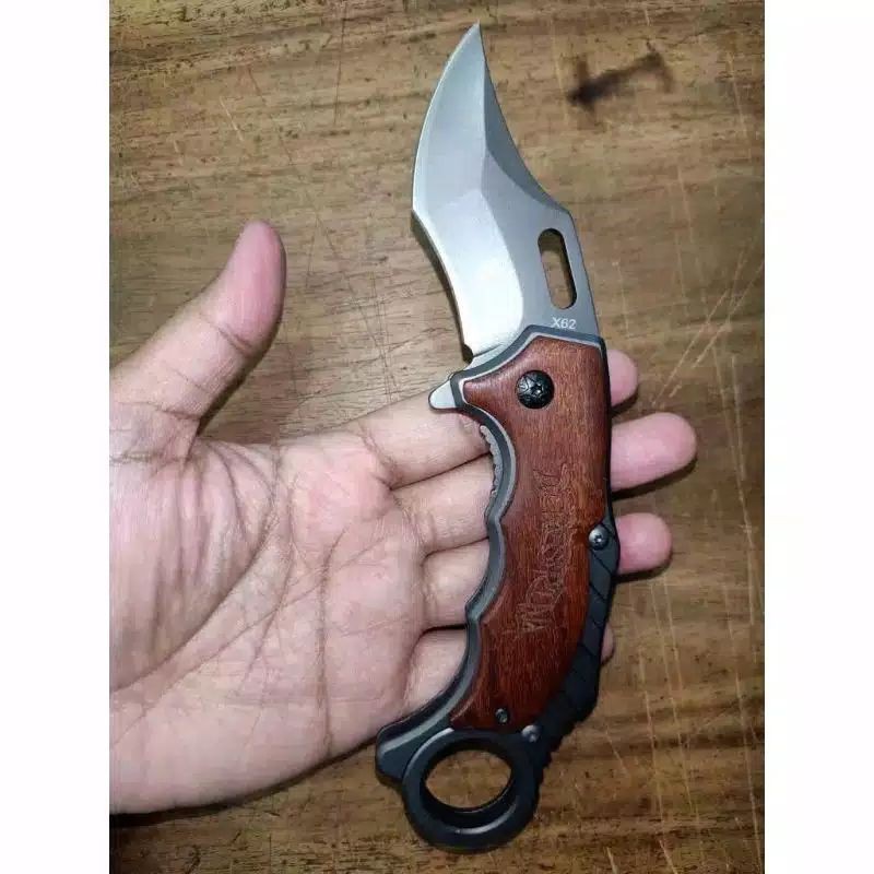 Original pisau lipat survival bushcraft hunting camping X62