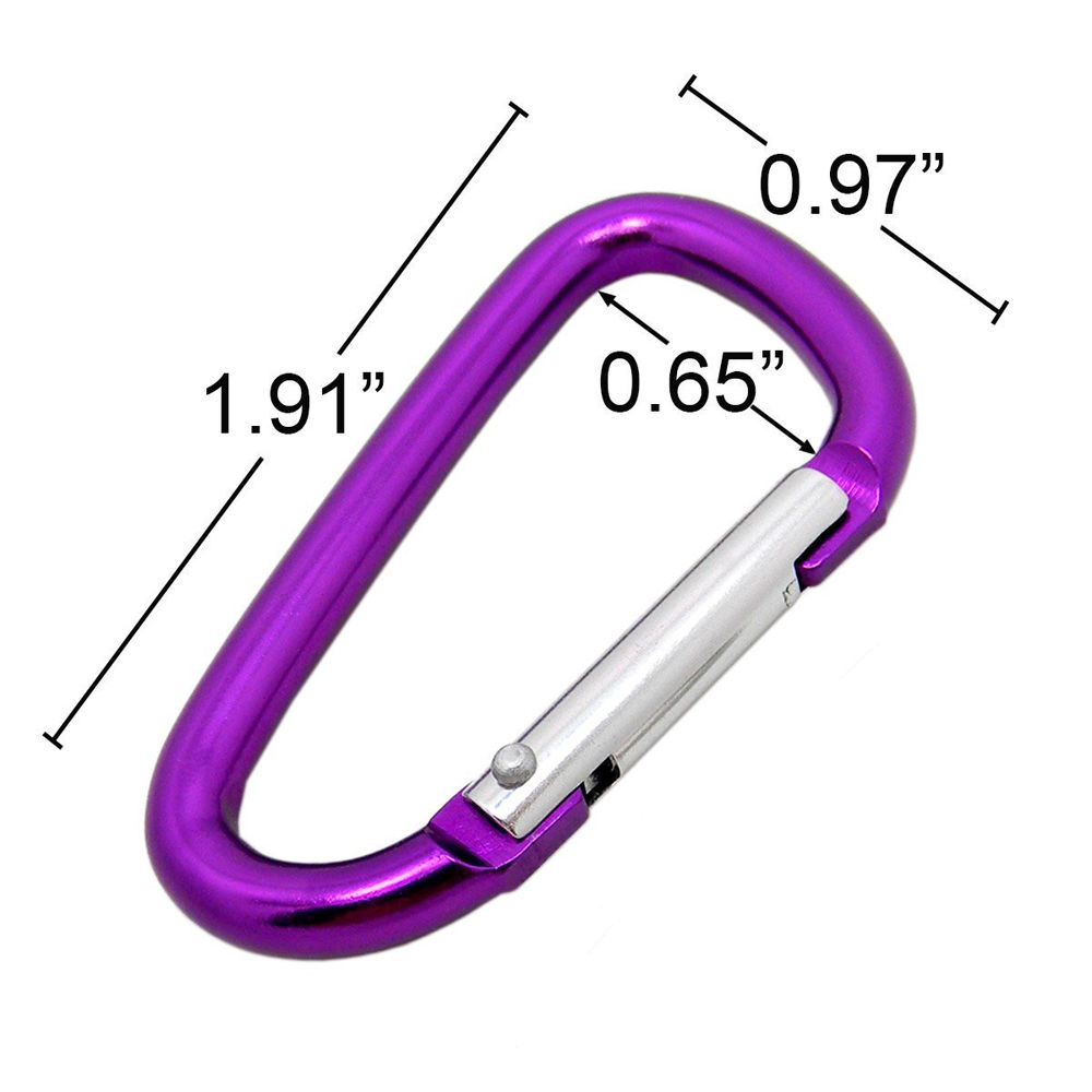 5 Pcs Gantungan Kunci Carabiner D-Ring Bahan Metal Warna Campur Untuk Tas Backpack