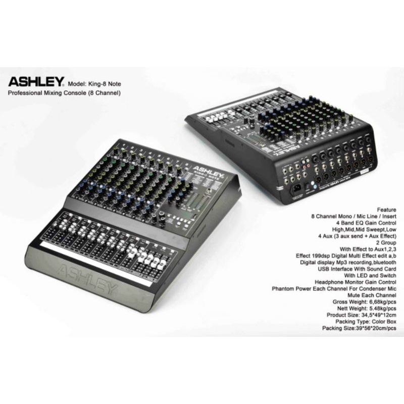 Ashley king 8 note /Mixer Ashley king 8 note