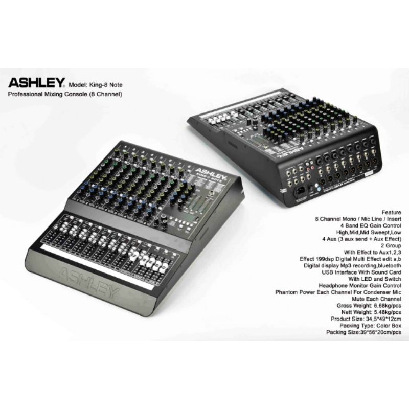 Ashley king 8 note /mixer ashley king 8 note