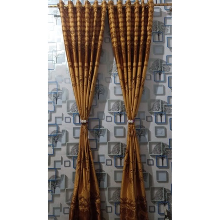 Gorden blackout import bludru timbul motif tulip