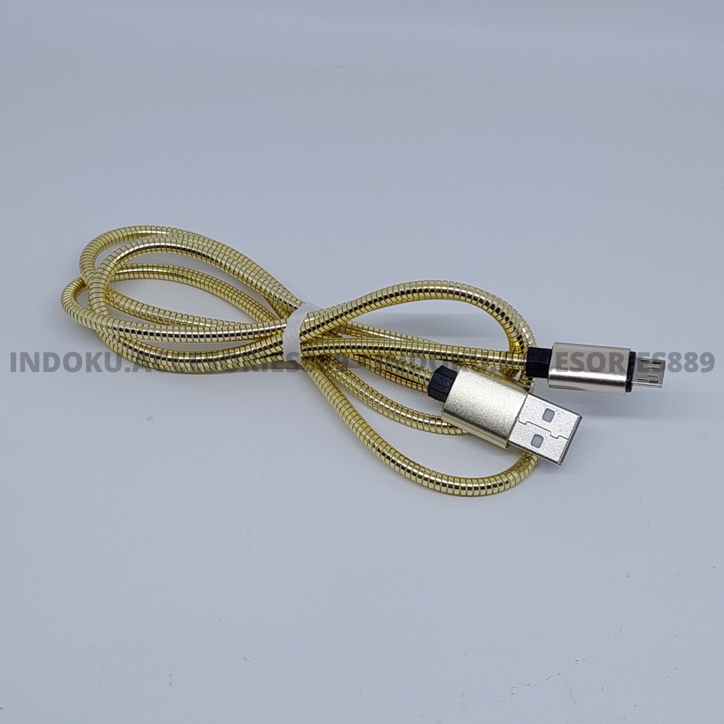 Kabel Data PINZY KINGKONG V6 MICRO Metal Spring Data Line 1000MM 3A Output ORIGINAL