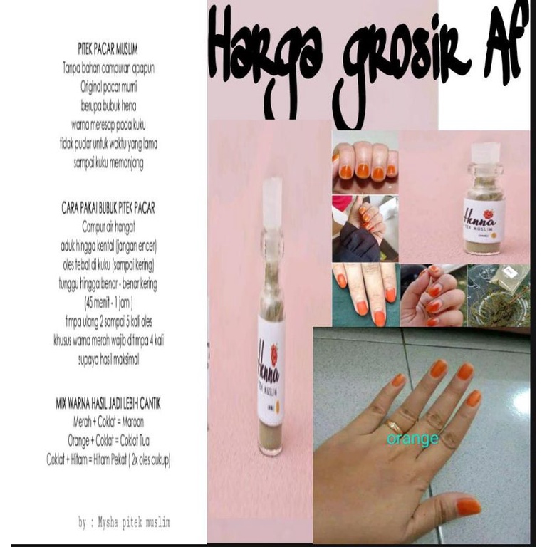 Henna pitek muslim Original (Halal buat sholat /sah buat sholat)