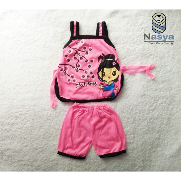 [N-003] Setelan Yukensi/baju bayi perempuan MURAH - motif jepang (3-6 bulan)