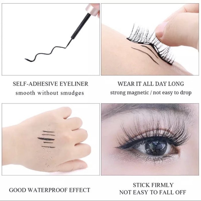 Bulu Mata Palsu  3 Pasang Magnetic Eyelashes Eyeliner