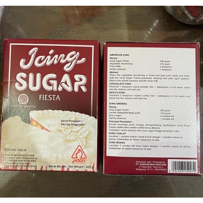 

Haan Icing Sugar Fiesta 425gr TERLARIS TERPERCAYA ORIGINAL