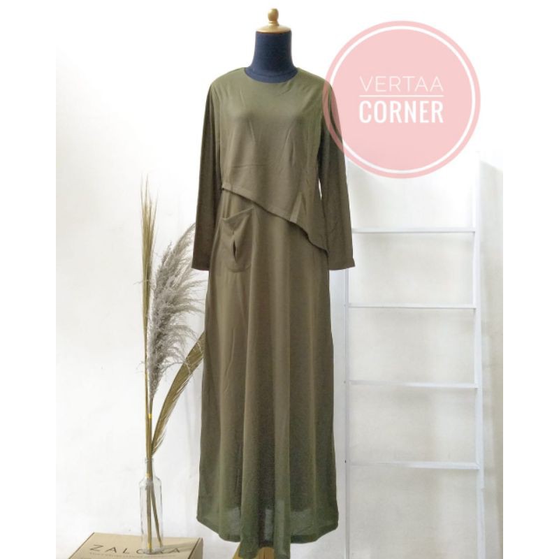 Maxy dress hijab layer polos