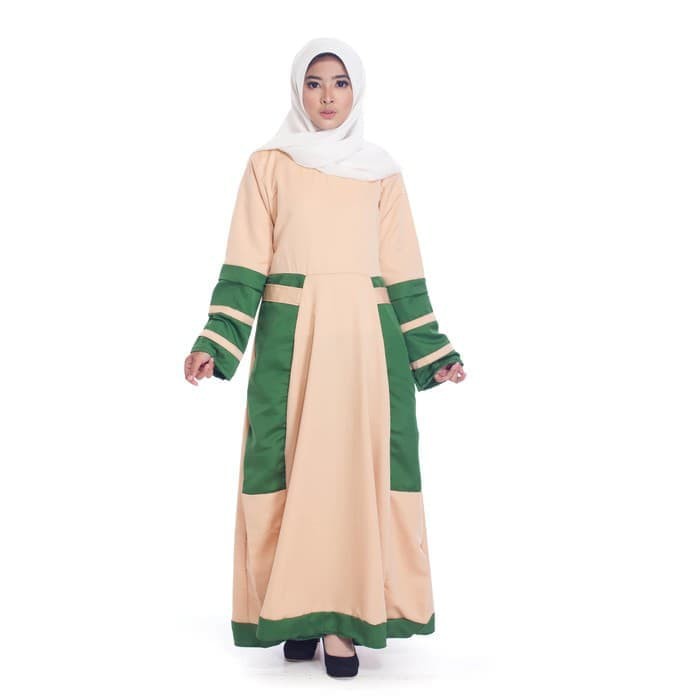 baju muslim wanita dres maxy jumpsuit kaftan blus shofiya salma cream