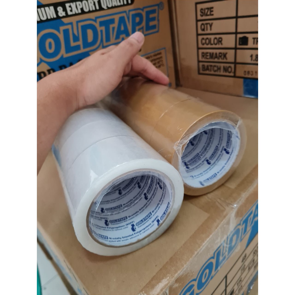 

OPP Tape / Lakban Gold Tape Biru Ukuran 2 inch