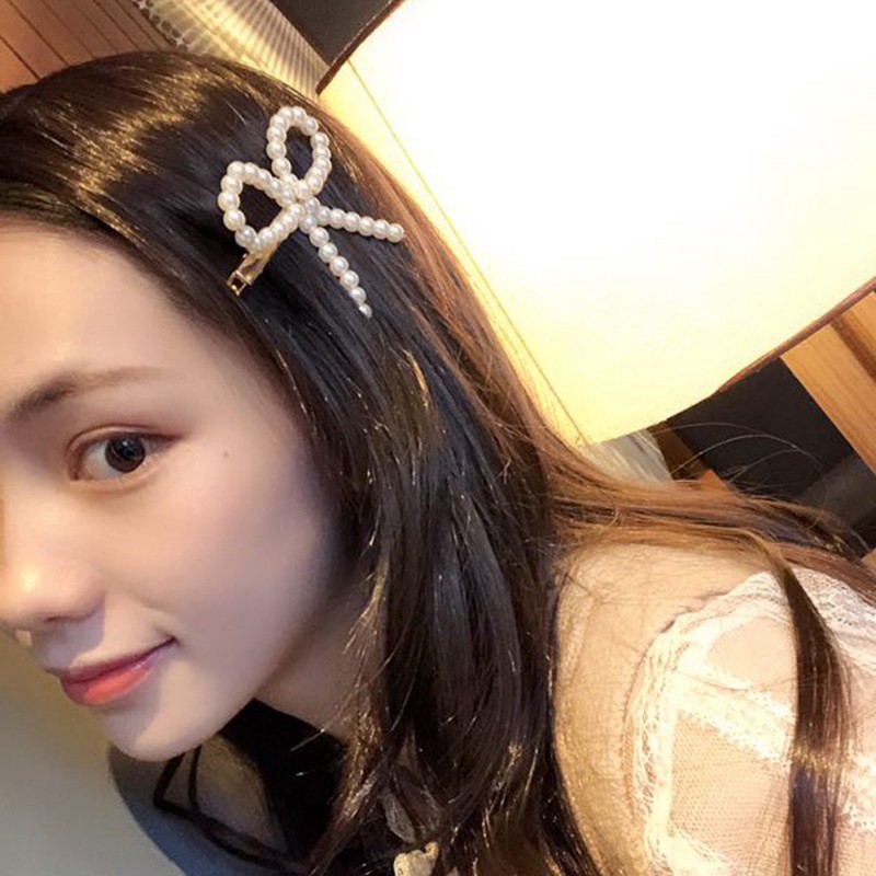 Jepit Rambut Model Mutiara Gaya Korea untuk Wanita Cute Hair Clip