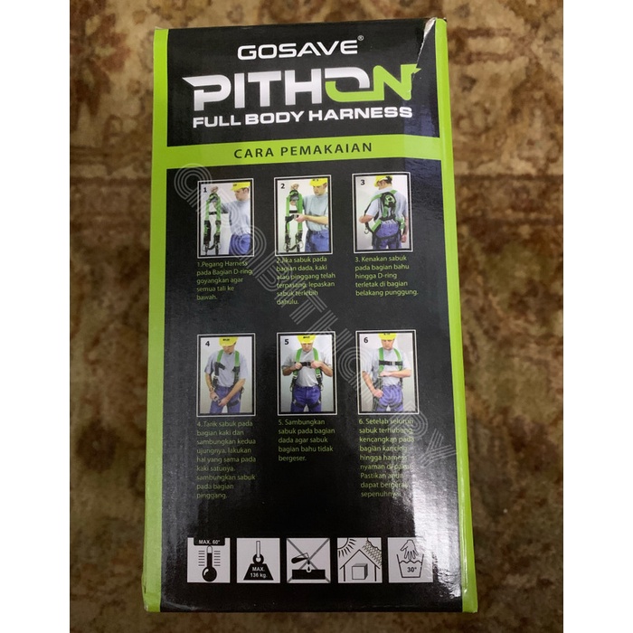 PITHON FULL BODY HARNESS DOUBLE BIG HOOK - GOSAVE