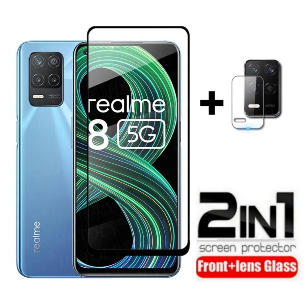 Tempered Glass Layar REALME 8 5G Paket Pelindung Kamera Belakang Handphone Realme 8 5G