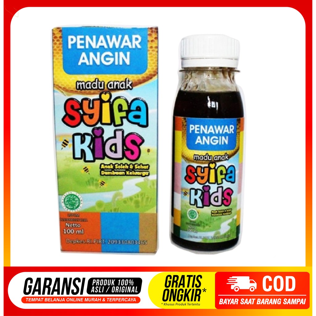 SYIFA KIDS PENAWAR ANGIN HERBAL INDO UTAMA MADU ANAK MASUK ANGIN LIBAS ANGIN