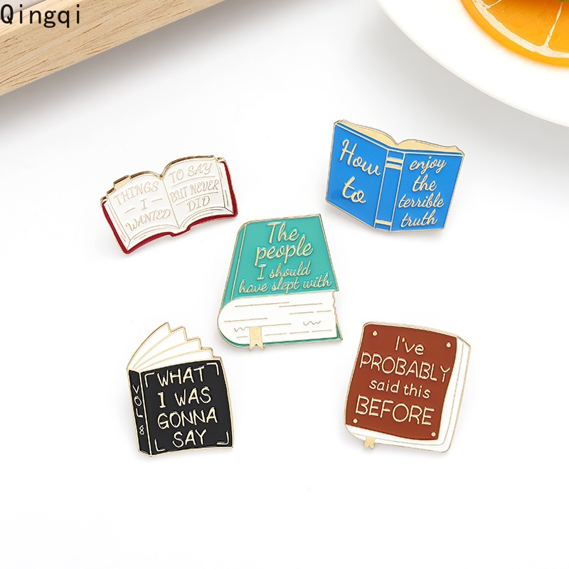 Bros Pin Enamel Desain Kartun Buku Perpustakaan Untuk Hadiah Teman