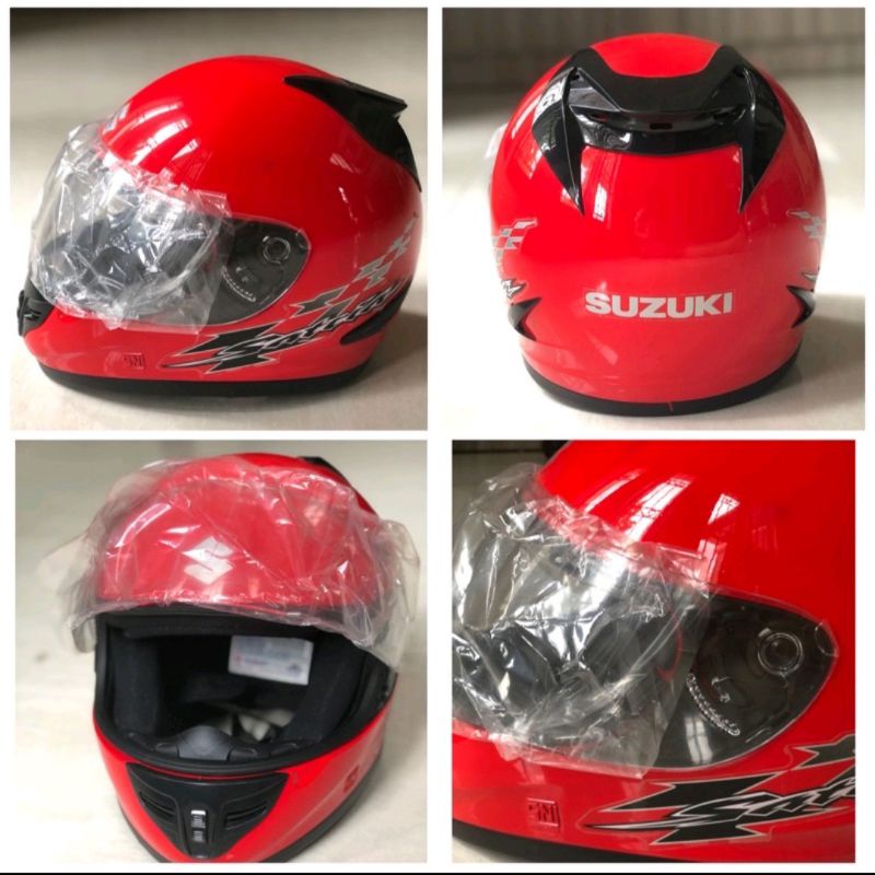 helm fullface original suzuki satria fu 150 merah glossy standart all size SNI