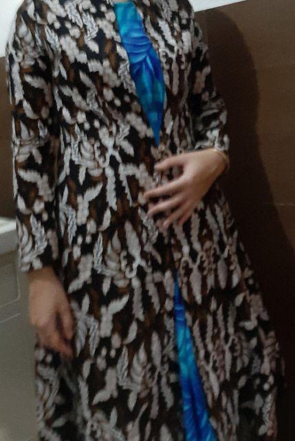 Cardigan Batik Wanita Katun Stretch Etnik Outer Big Size Ng140