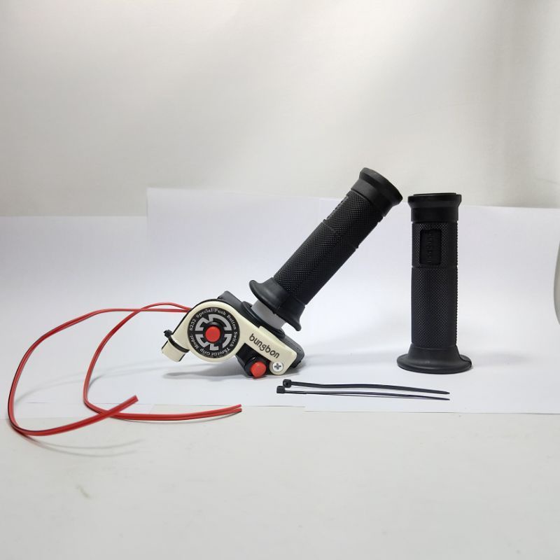 Gas Spontan Bungbon 2 Tombol + Handgrip Universal Vixion,Klx,Crf,Ninja,Fu,Mio,Supra,Jupiter,Rx King