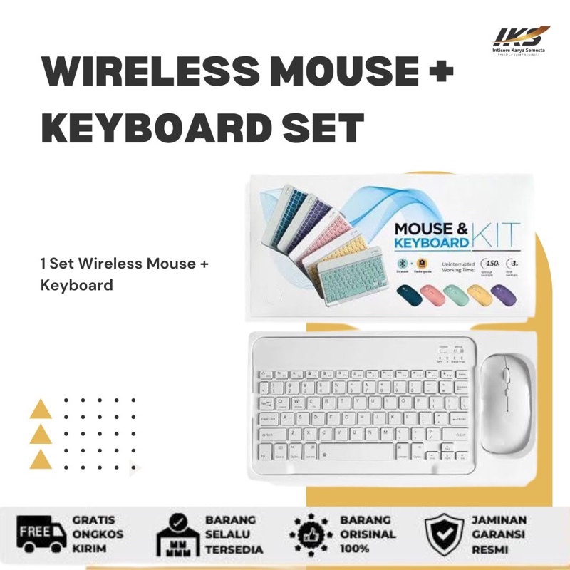 Wireless Bluetooth Mouse Keyboard Set Lightweight Portable for iPad Samsung Xiaomi Phone